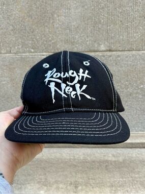 40 Acres & a Mule VTG 90s Rough Neck black Roman snapback hat OSFA Made in USA